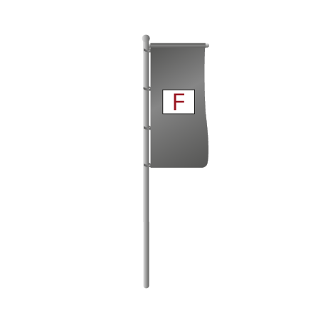 Hissflaggen mit Ausleger | B 100 cm x H 350 cm | einseitig bedruckt
