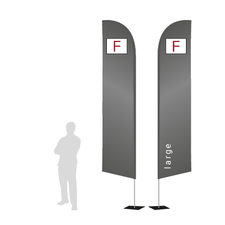 Beachflag Wind | Large (400 cm) | beidseitig bedruckt