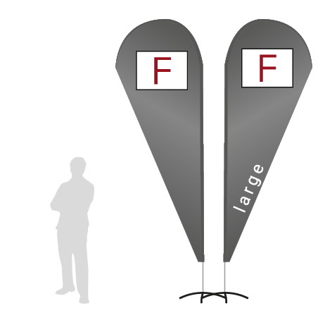 Beachflag Drop | Large (350 cm) | beidseitig bedruckt