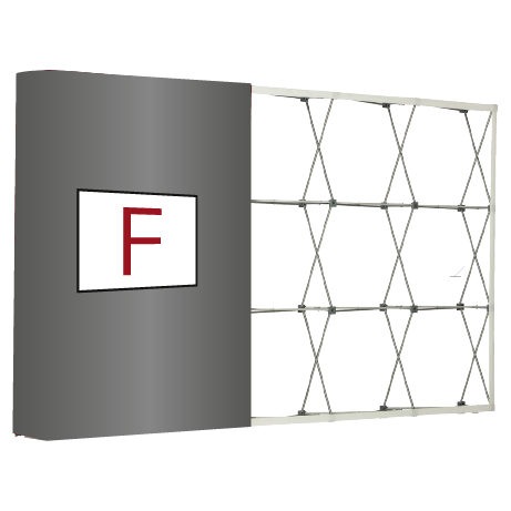 Textilfaltwand | 3 x 3 Felder gebogen | einseitig bedruckt