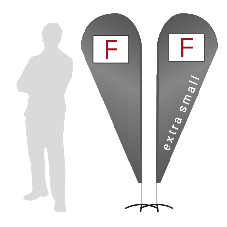 Beachflag Drop | Extra Small (189 cm) | beidseitig bedruckt